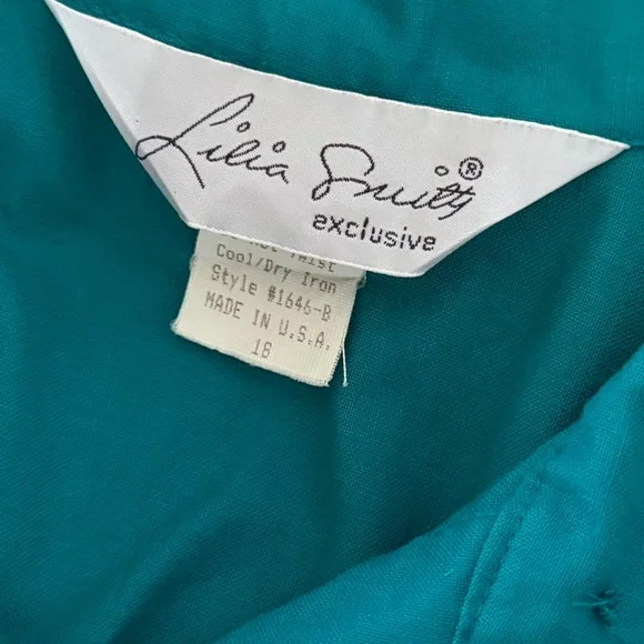 VTG 80s Lilia Guilty Smitty Smith Teal Green Fringed Western Cowgirl Maxi Dress - Picture 12 of 13